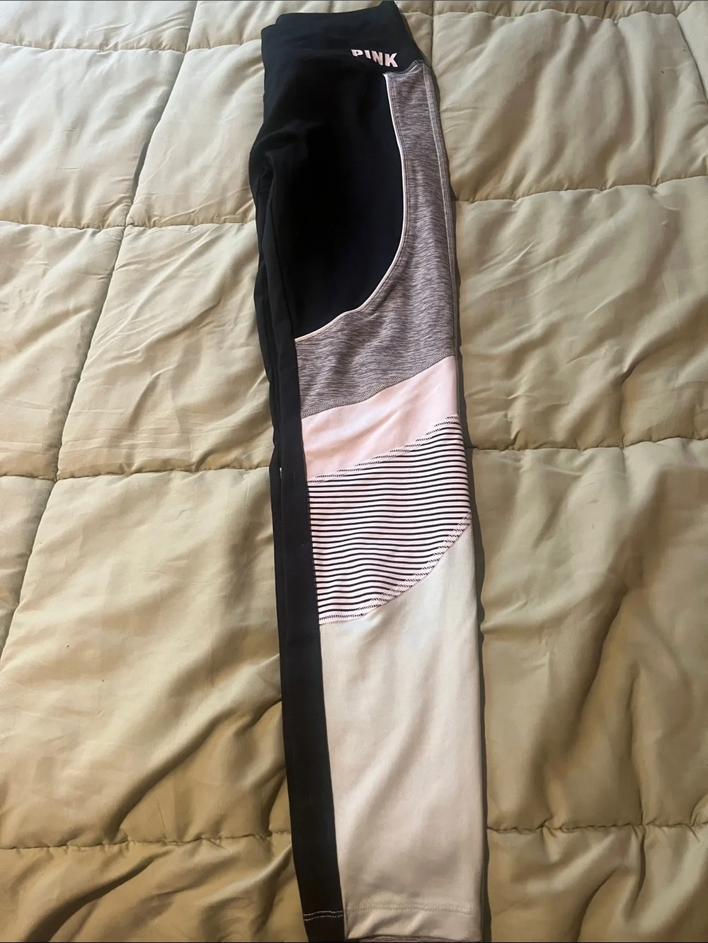 PINK Victoria's Secret Black, White & Heather Gray, light tealLeggings - Picture 4 of 4